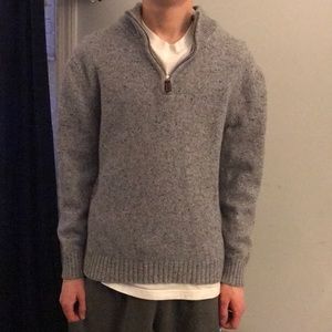 Light Grey Quarter Zip Sweater